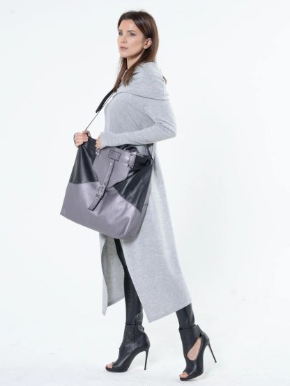 Contrast color panel tote bag - Image 2