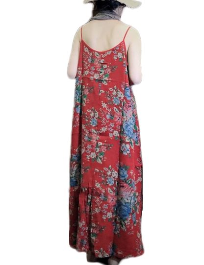 Retro printed suspender dress - Image 6