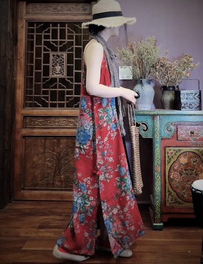 Retro printed suspender dress - Image 3