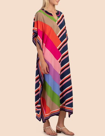 Contrast striped robe dress - Image 6