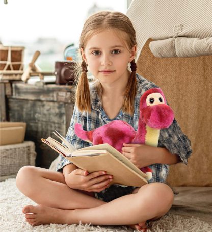 Pink striped dinosaur plush toy - Image 5