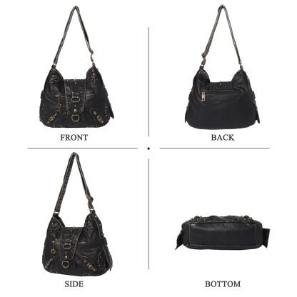 Punk style rivet motorcycle bag - Image 6