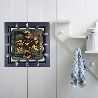 Industrial style square gear wall clock - Image 3