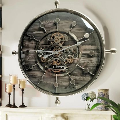 Retro industrial gear wall clock - Image 5