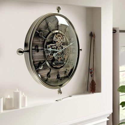 Retro industrial gear wall clock - Image 4