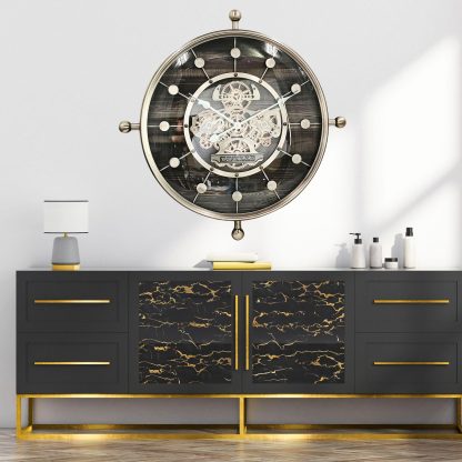 Retro industrial gear wall clock