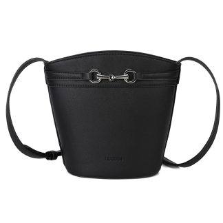 Fashionable and versatile black bucket crossbody bag