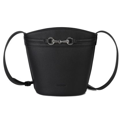 Fashionable and versatile black bucket crossbody bag