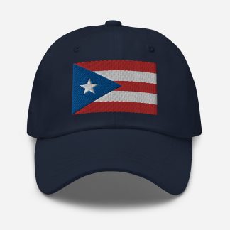Puerto Rican flag embroidered baseball cap