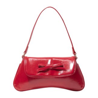 Patent Leather Charm Bow Underarm Bag