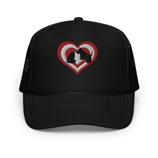 Love Heart Cute Pet Embroidered Mesh Baseball Cap