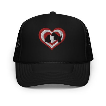 Love Heart Cute Pet Embroidered Mesh Baseball Cap