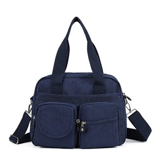 Navy blue multi-pocket handbag crossbody bag