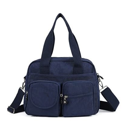Navy blue multi-pocket handbag crossbody bag