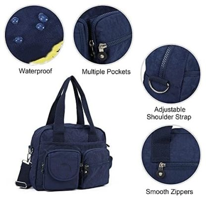 Navy blue multi-pocket handbag crossbody bag - Image 2