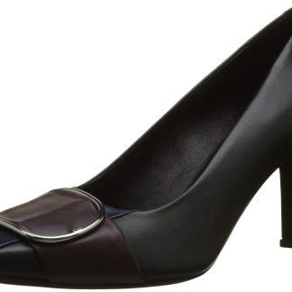 Women's color-block leather high heels