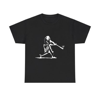 Black baseball batter print T-shirt - Image 3
