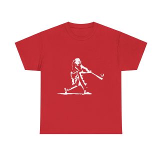 Black baseball batter print T-shirt