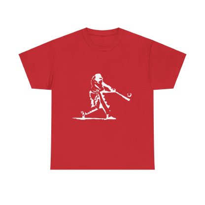 Black baseball batter print T-shirt