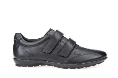 Men's black double-lace leather sneakers - Image 4