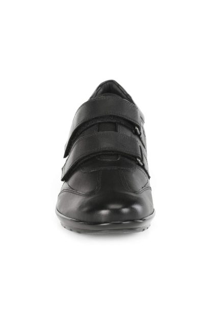 Men's black double-lace leather sneakers - Image 3
