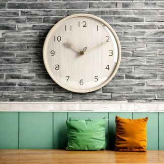 Simple wood grain wall clock