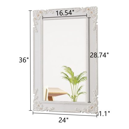 French elegant carved full-length mirror - Image 8