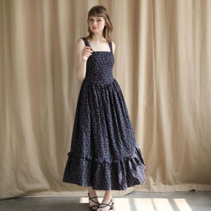 floral suspender dress
