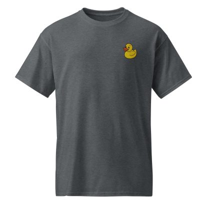 Grey T-shirt with fun yellow duck embroidery - Image 4