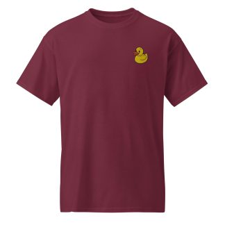 Grey T-shirt with fun yellow duck embroidery