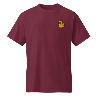 Grey T-shirt with fun yellow duck embroidery