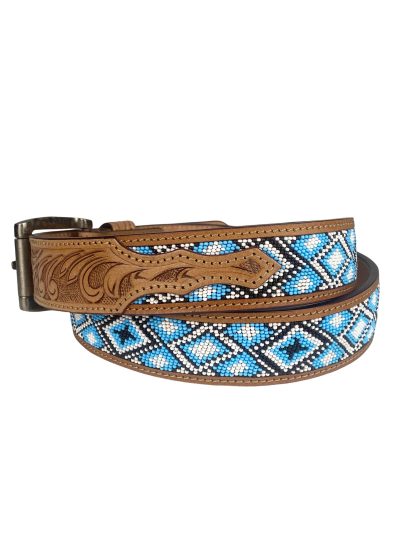 Vintage carved beaded belt - Image 8