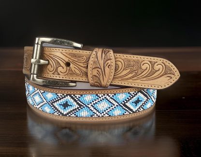 Vintage carved beaded belt - Image 7