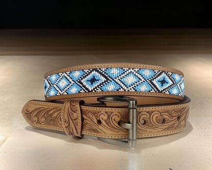 Vintage carved beaded belt