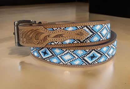 Vintage carved beaded belt - Image 3