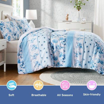 French Blue Rose Bedding Set - Image 4