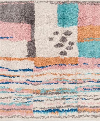 Contrast color geometric handmade carpet