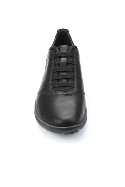 Men's black leather slip-on sneakers - Image 3