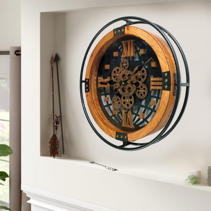 Retro Industrial Hollow Gear Wall Clock - Image 5