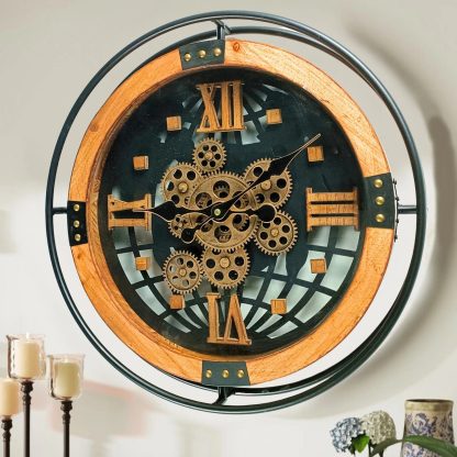 Retro Industrial Hollow Gear Wall Clock - Image 4