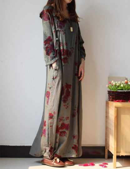 Cotton and linen printed long skirt - Image 6