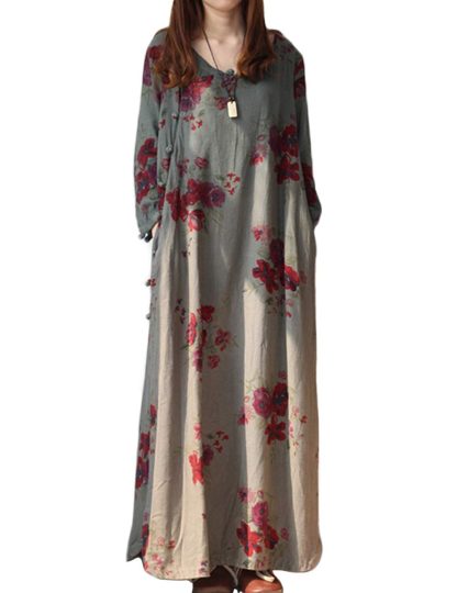 Cotton and linen printed long skirt - Image 5