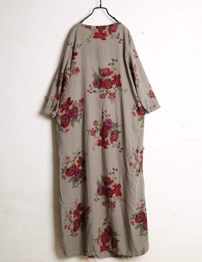Cotton and linen printed long skirt - Image 4