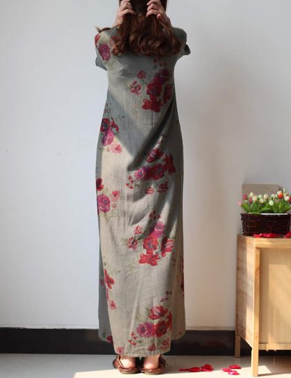 Cotton and linen printed long skirt - Image 2