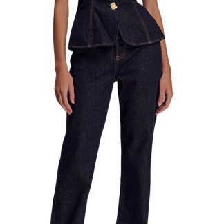 Women's denim tunic top and pants set