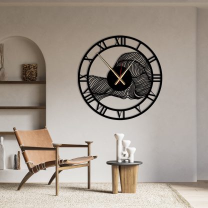 Artistic wave pattern wall clock - Image 6