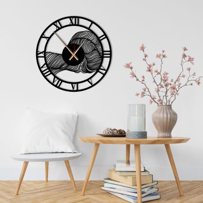 Artistic wave pattern wall clock - Image 5
