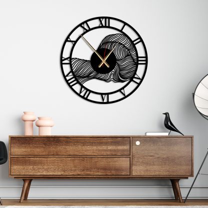 Artistic wave pattern wall clock - Image 4