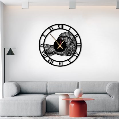 Artistic wave pattern wall clock - Image 3