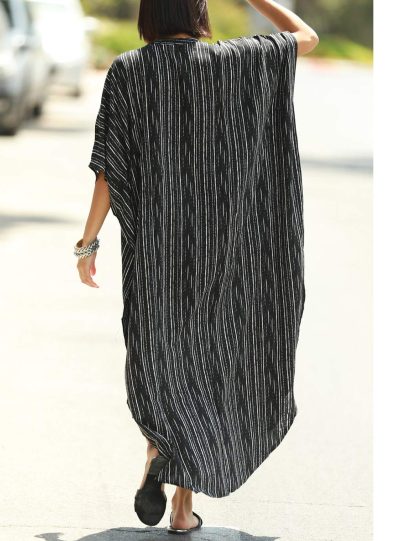 Striped textured loose robe dress - Image 7